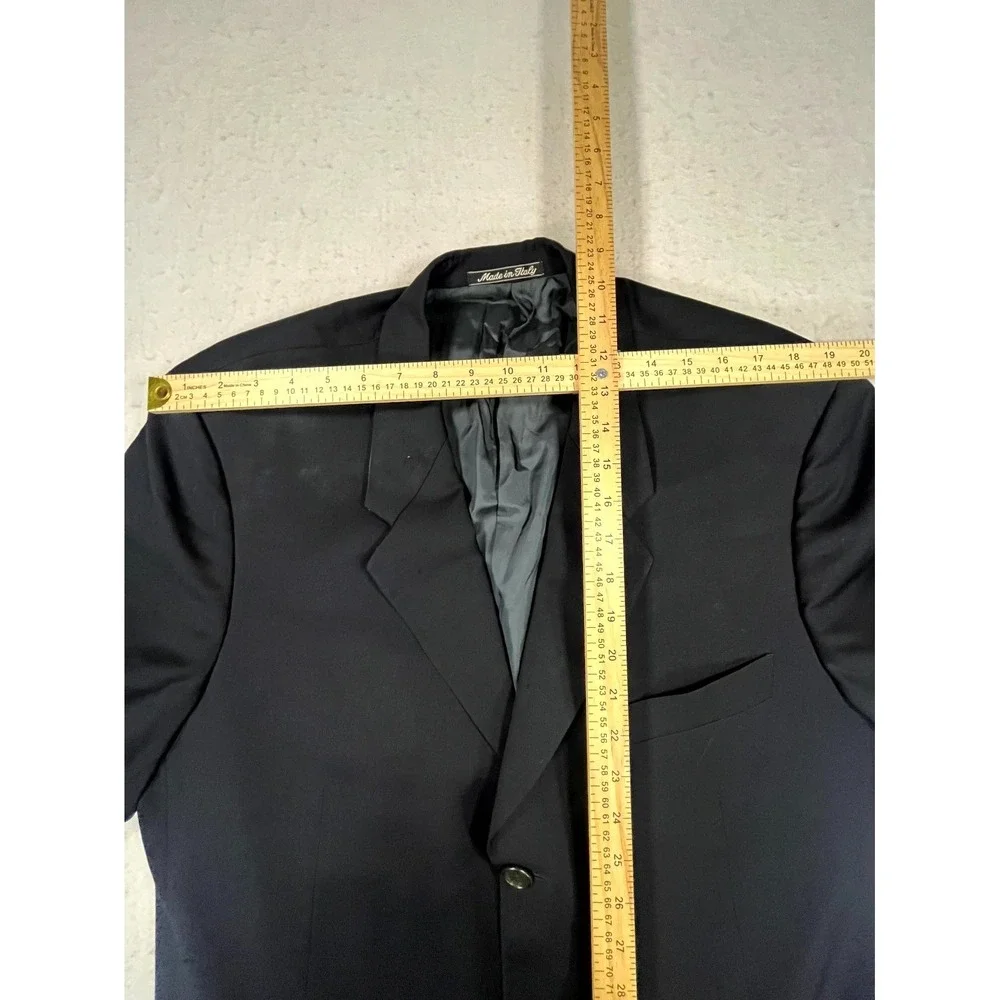 VTG Giorgio Armani Blazer Jacket Mens Black Notch Lapel Single Breasted Formal